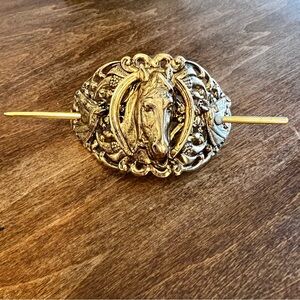 Brass hair accessory, vintage